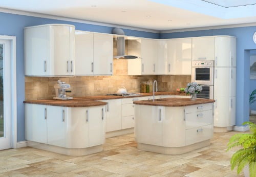 Handleless High gloss ivory