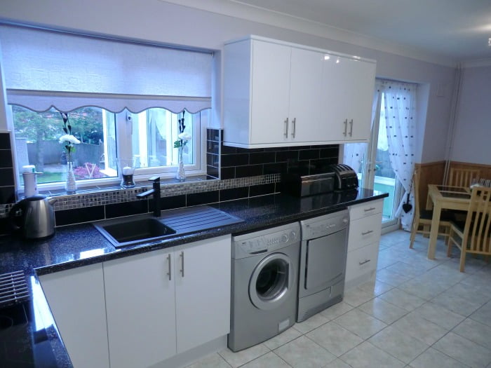 High_gloss_White_slab_door_4 RF Installations Chesterfield Kitchens